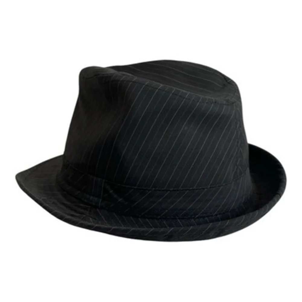 David & Young Unisex Manhattan Classic Striped Trilby Hat OS Structured Gangster